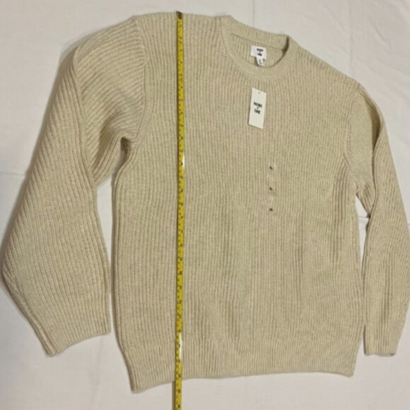 Mode of One Men Knit Cable Crewneck Sweater Bleached Oak Size XL - Picture 7 of 8